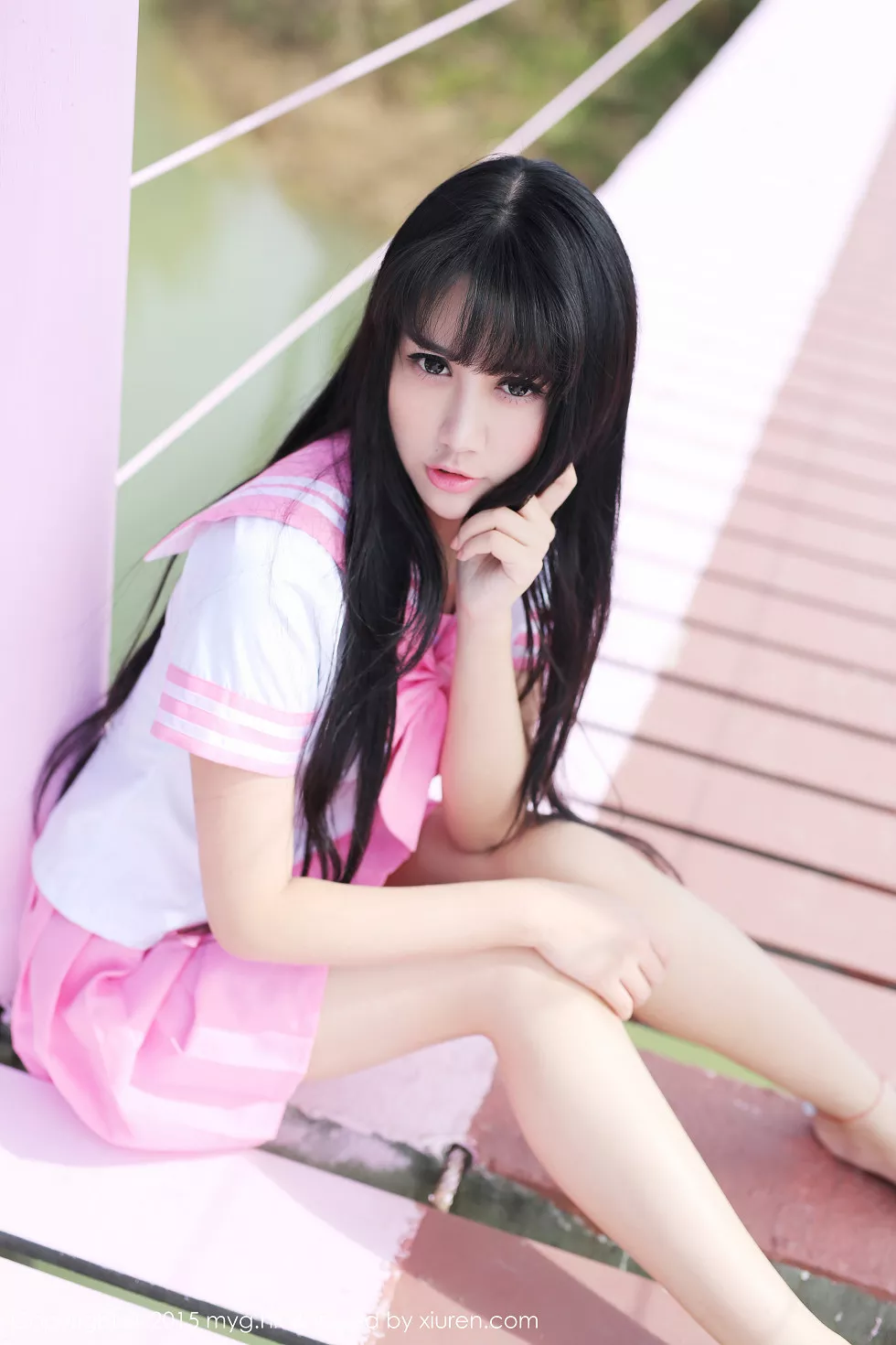Xgyw.Org_[MyGirl美媛馆]Vol.099_嫩模杨晓青儿泰国旅拍白色吊带蕾丝袜诱惑翘臀写真61P