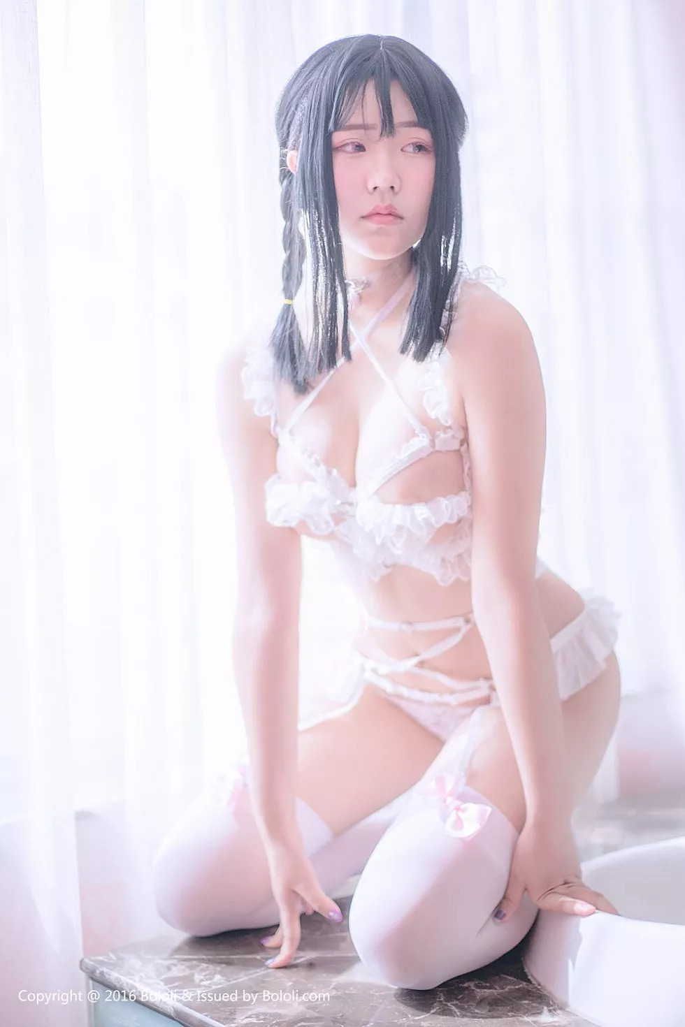 Xgyw.Org_[BoLoli波萝社新刊]Vol.035_嫩模沈汐私房白色蕾丝内衣套装大尺度露豪乳诱惑写真46P