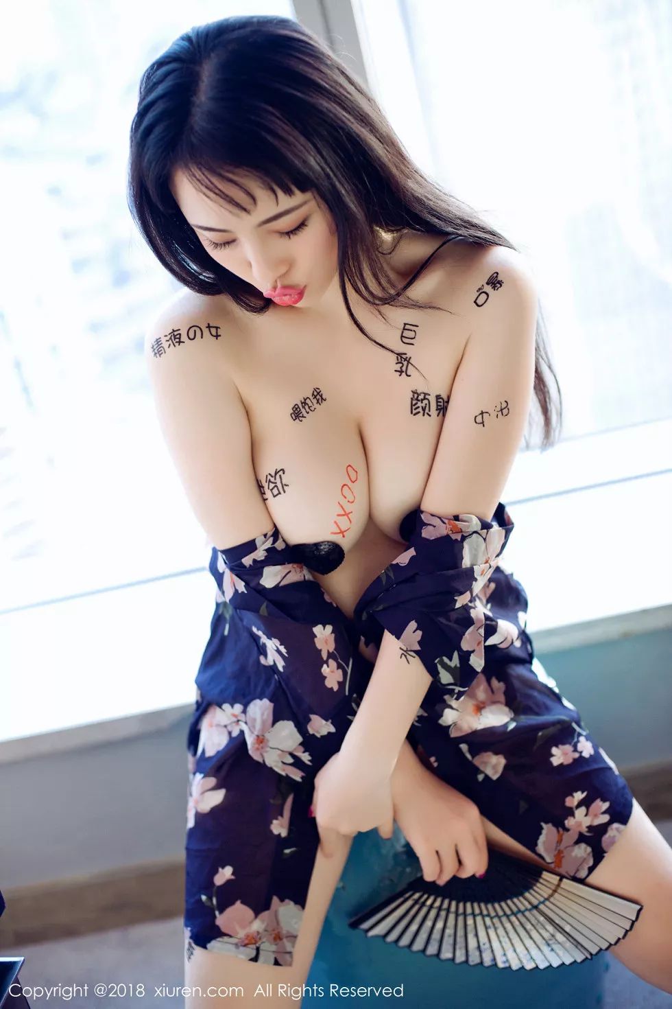 Xgyw.Org_XiuRen第1151期_大胸嫩模瑞瑞ruirui日系浴衣露豪乳挑逗文字撩人诱惑写真47P