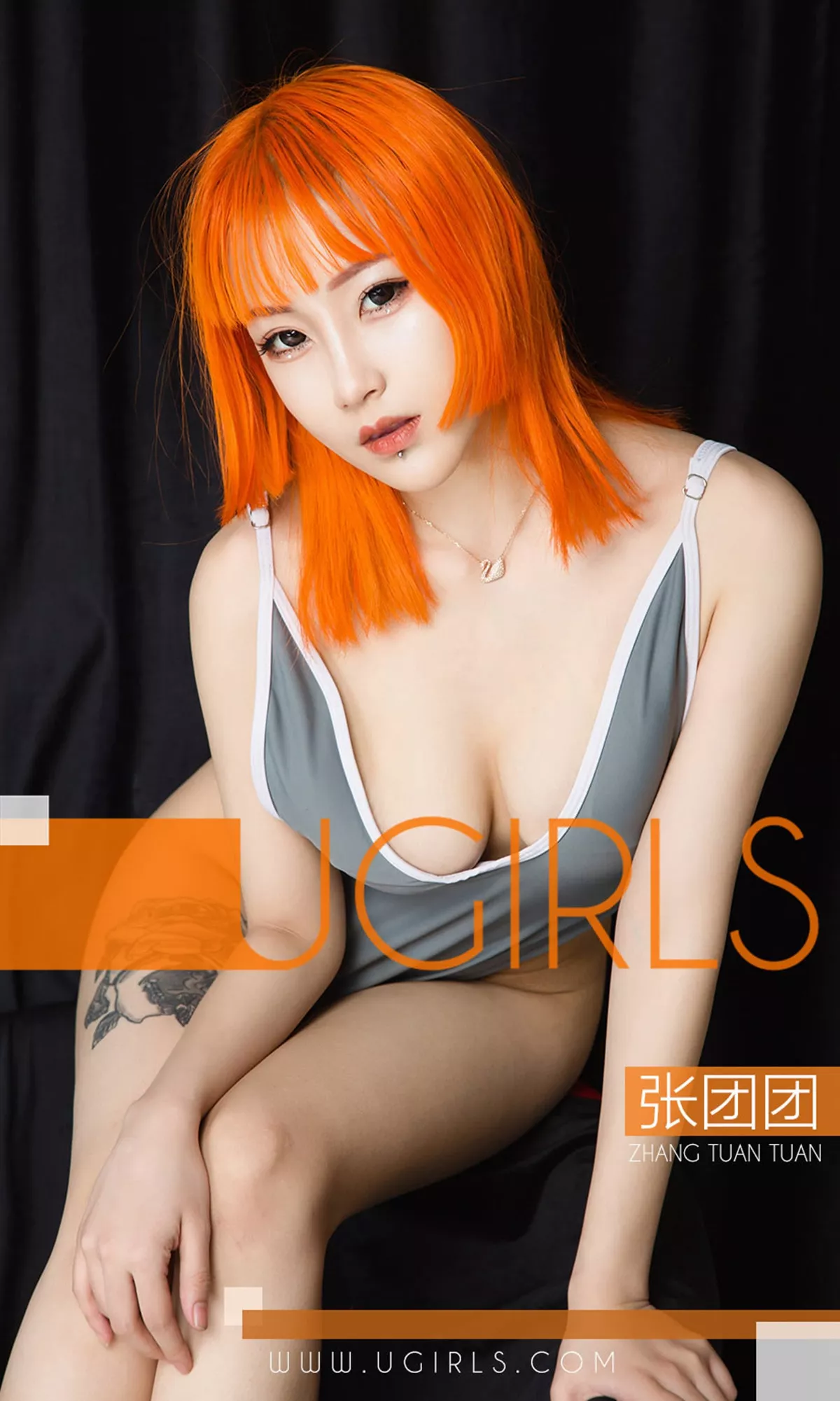 Xgyw.Org_[Ugirls爱尤物]No.1341_嫩模张团团银色外套下性感黑色蕾丝内衣秀豪乳诱惑写真35P