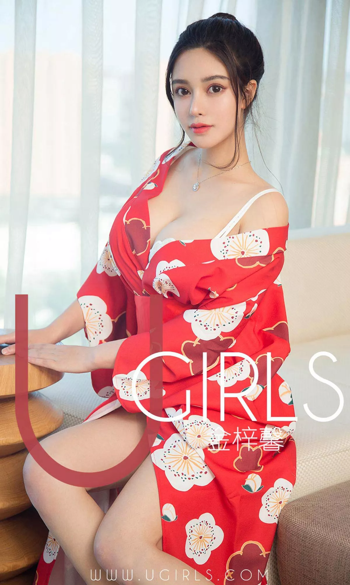 Xgyw.Org_[Ugirls爱尤物]No.1350_嫩模金梓馨私房红色和服+黑色丁字裤秀豪乳翘臀极致诱惑写真35P