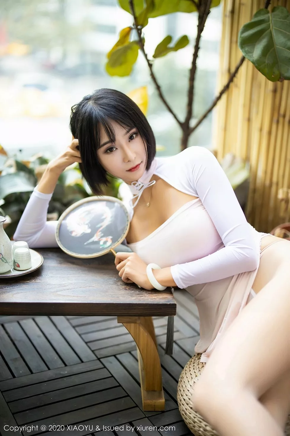 Xgyw.Org_[XiaoYu画语界]Vol.269_嫩模蓝夏Akasha私房白色高叉内衣配无内肉丝极致诱惑写真72P