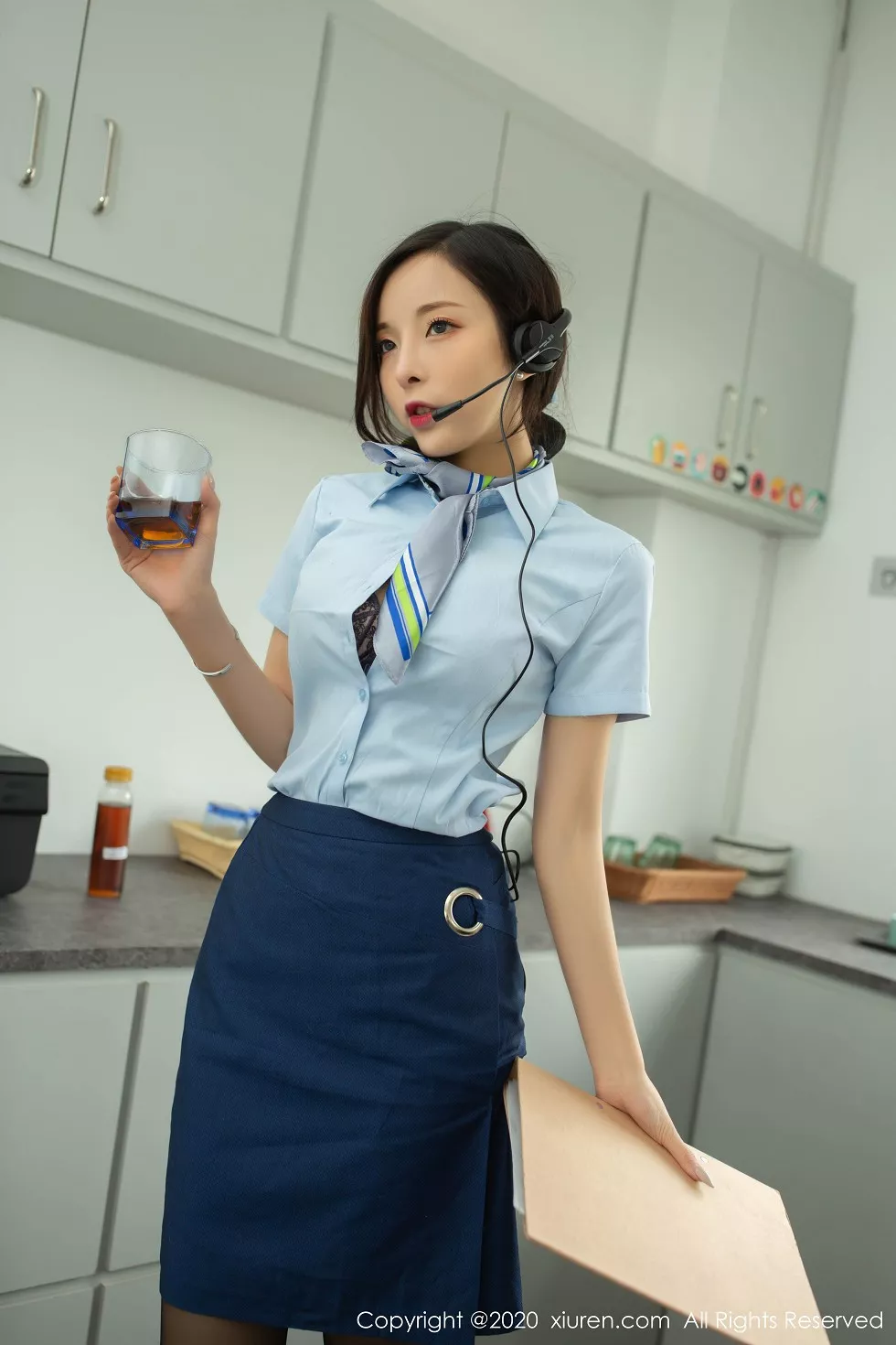 Xgyw.Org_XiuRen第2257期_嫩模陈小喵客服剧情主题短裙配无内黑丝裤袜极致魅惑写真85P