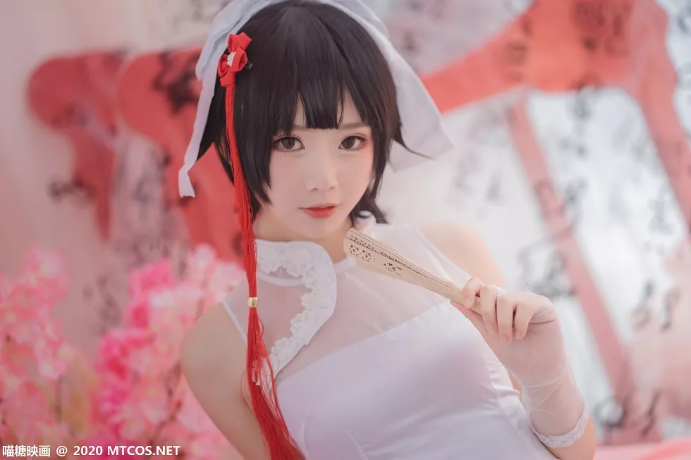 Xgyw.Org_[喵糖映画]HML.017_白色旗袍美女私房白色蕾丝内裤配吊带蕾丝袜撩人诱惑写真20P