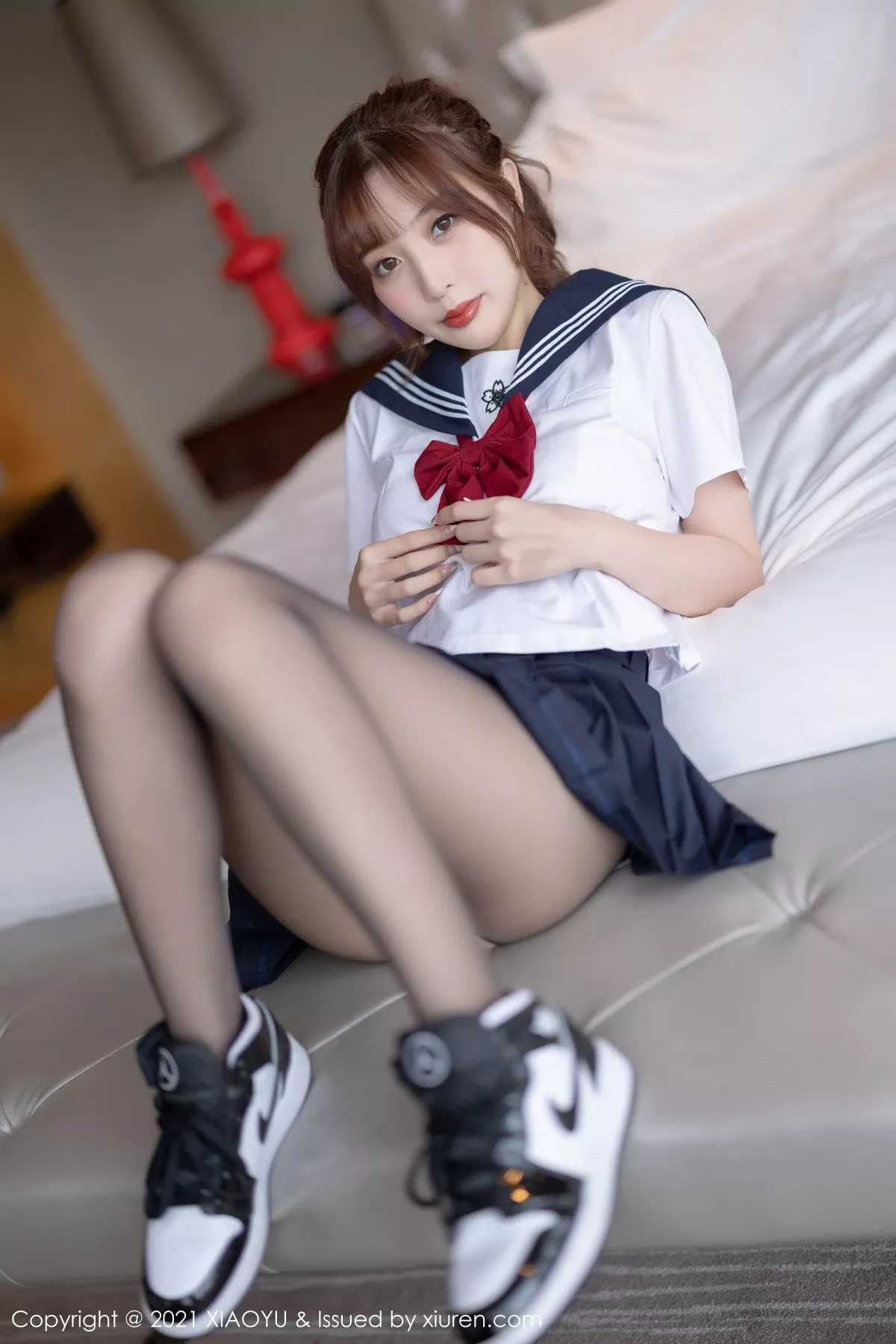 Xgyw.Org_[XiaoYu画语界]Vol.623_模特林星阑性感JK制服半脱露开档黑丝裤袜秀翘臀撩人诱惑写真73P