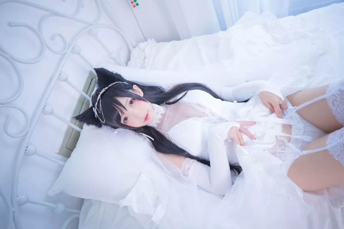 Xgyw.Org_斗鱼主播神楽板真冬明日の花嫁主题性感白色服饰配蕾丝吊袜秀完美身材诱惑写真150P
