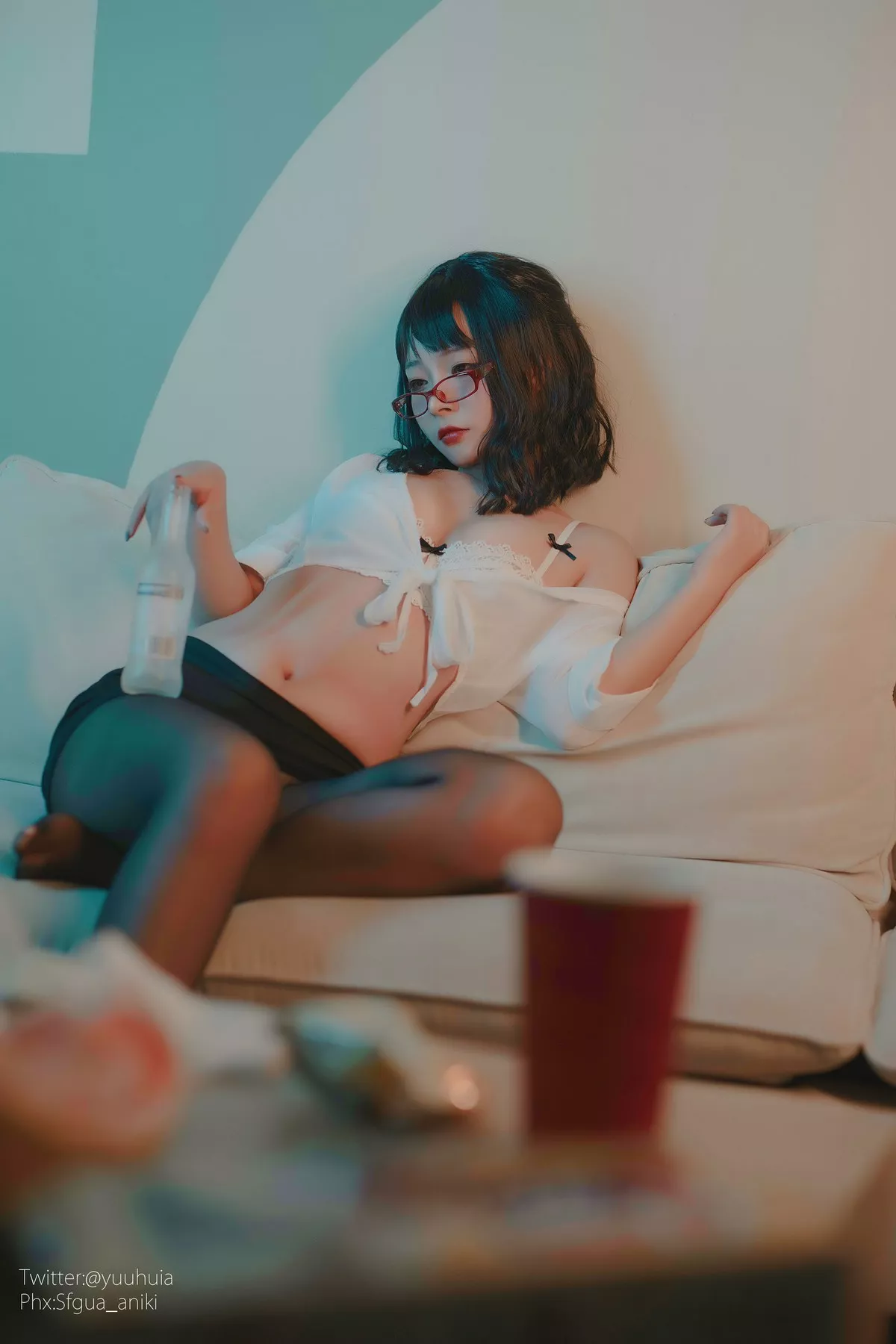 Xgyw.Org_网络美女yuuhui玉汇宿醉主题私房性感白色薄纱服饰配黑短裙半脱撩人诱惑写真88P