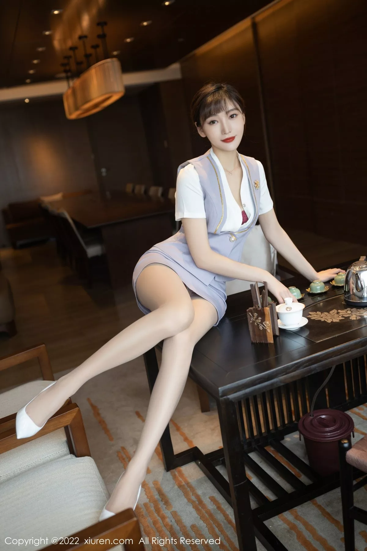 Xgyw.Org_XiuRen第4694期_模特陆萱萱珠三角旅拍茶艺师角色扮演红色内衣配肉丝诱惑写真78P