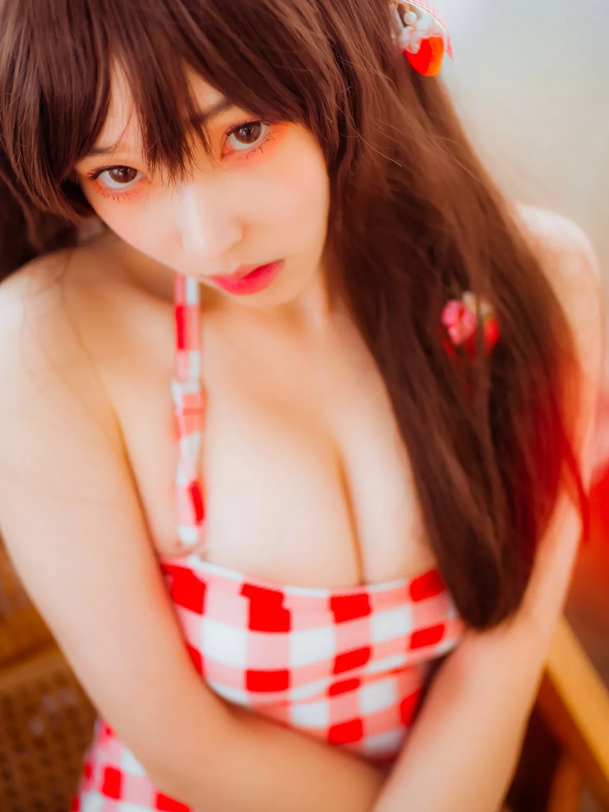 Xgyw.Org_韩国美女Bambi格子半身裙主题私房性感红色格子服饰秀丰满身材迷人诱惑写真61P