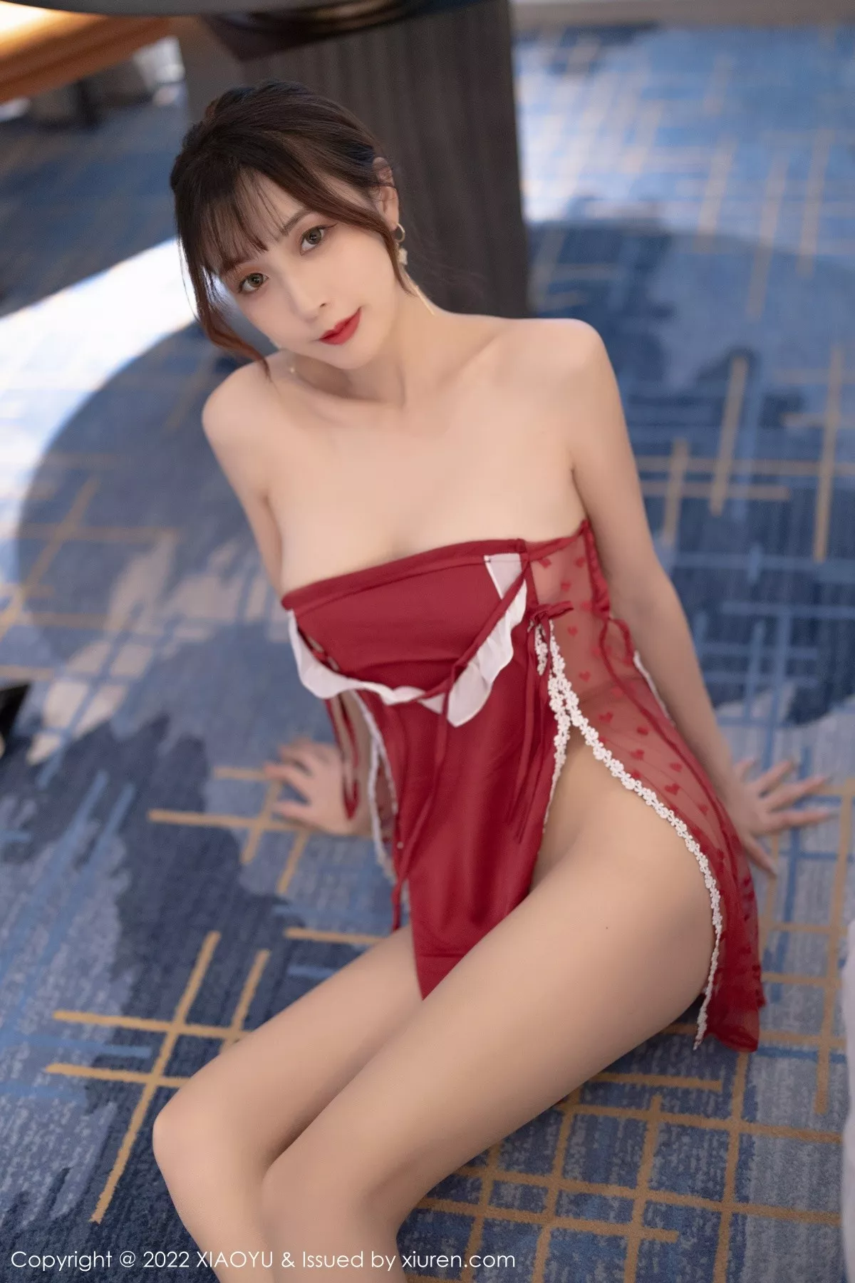 Xgyw.Org_[XiaoYu画语界]Vol.769_模特林星阑性感红色露肩服饰配无内肉丝秀完美身材诱惑写真85P