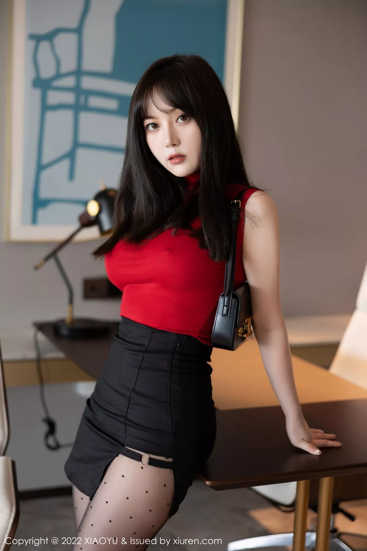 Xgyw.Org_[XiaoYu画语界]Vol.771_模特豆瓣酱性感红色收身衣配黑短裙露无内黑丝秀翘臀诱惑写真75P