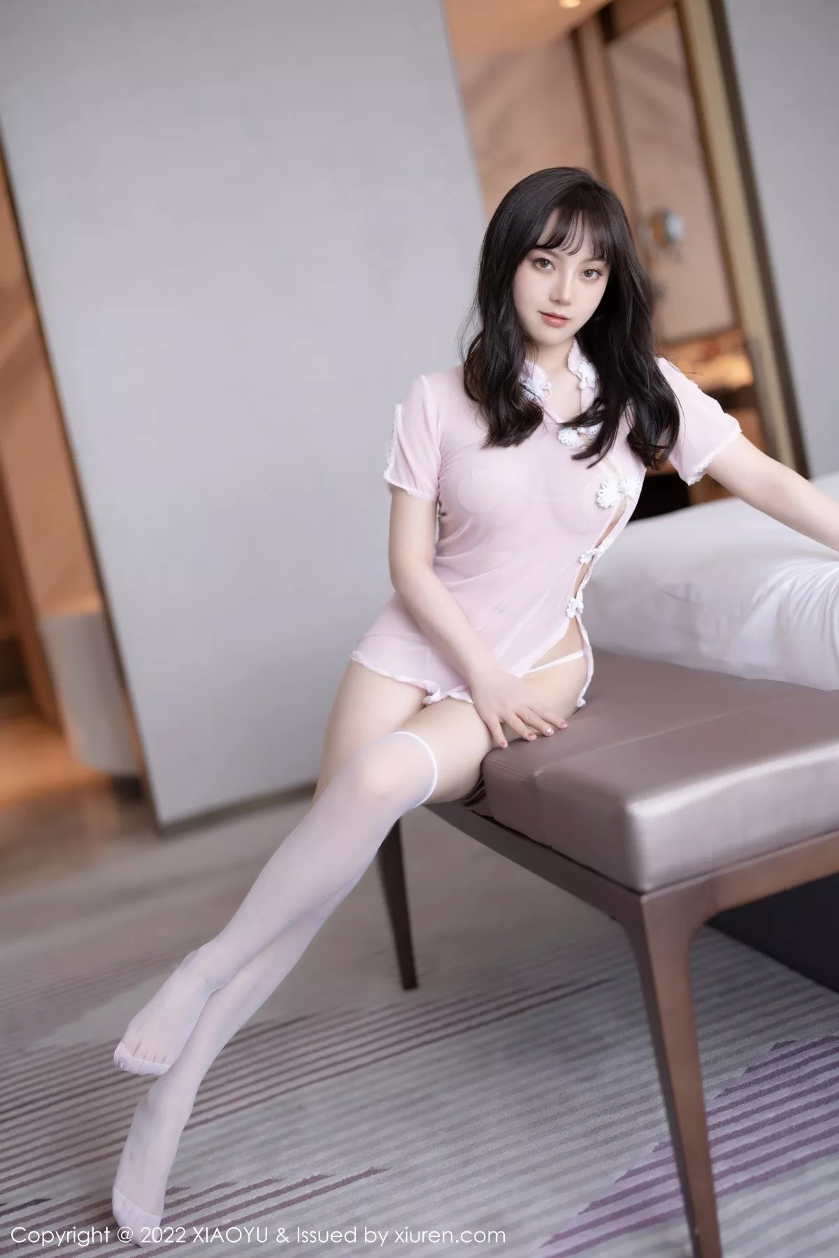 Xgyw.Org_[XiaoYu画语界]Vol.761_模特豆瓣酱私房性感粉色轻透服饰配白丝袜秀丰满身材诱惑写真74P