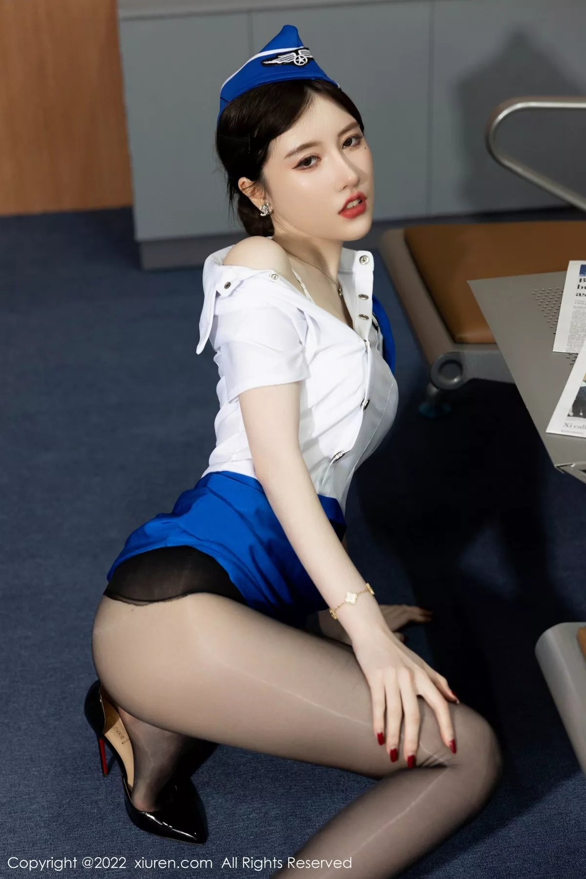 Xgyw.Org_XiuRen第5125期_模特美桃酱海南心愿旅拍制服主题白色内衣配超薄黑丝诱惑写真75P