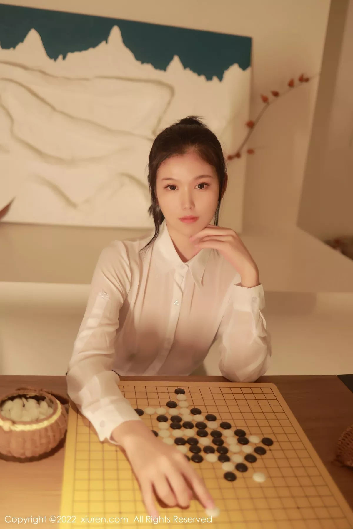 Xgyw.Org_XiuRen第5057期_模特李雅柔白色轻透上衣配黑色短裙露开档黑丝秀翘臀诱惑写真65P