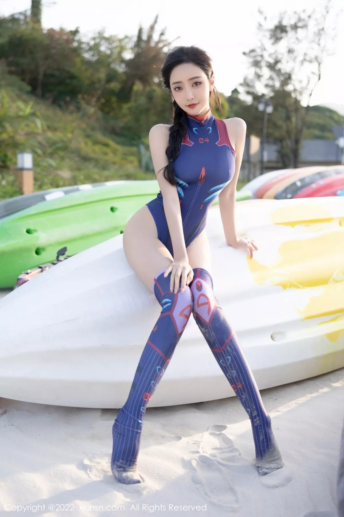 Xgyw.Org_XiuRen第5074期_女神王馨瑶yanni厦门旅拍海边沙滩性感蓝紫色泳服迷人诱惑写真100P