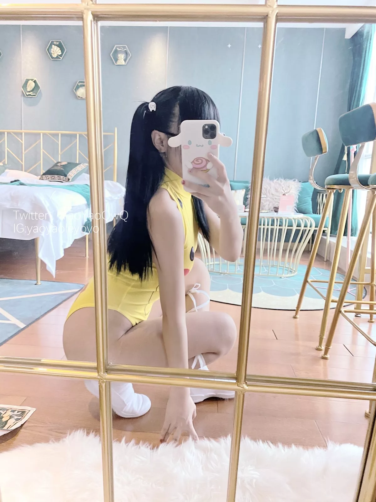 Xgyw.Org_网络美女软妹摇摇乐我是皮卡丘主题私房性感黄色卡通连体衣秀翘臀美腿诱惑写真53P