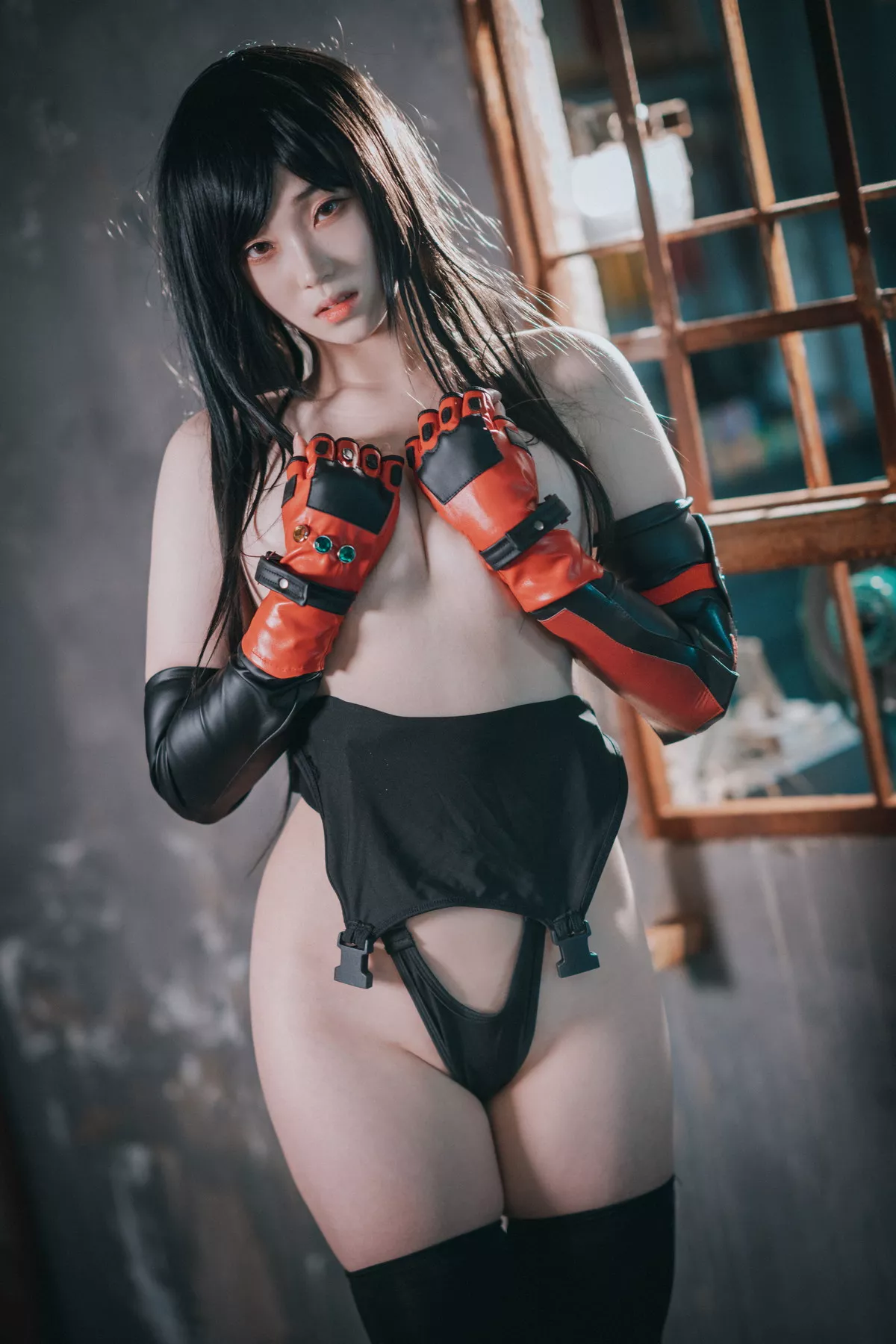 Xgyw.Org_[DJAWA]No.232_模特Bambi_Tifa Lockhart主题户外性感黑色内衣秀完美身材诱惑写真234P