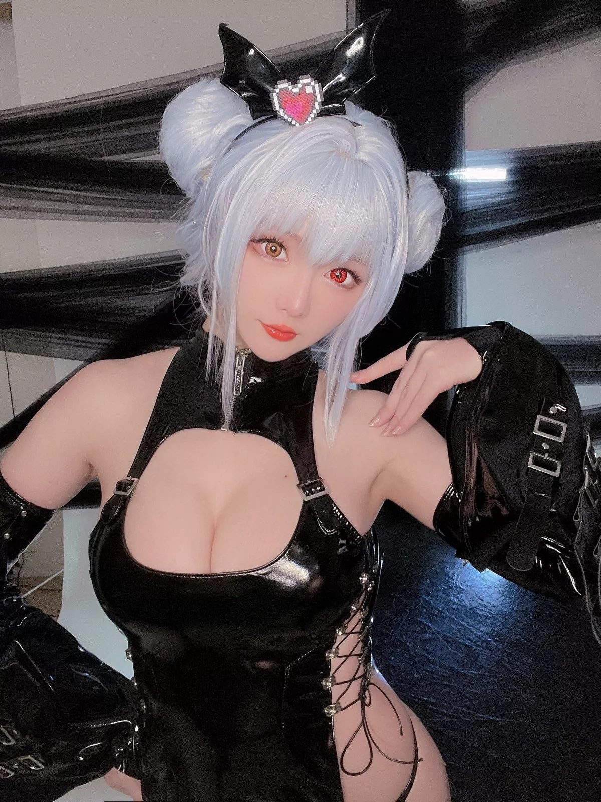 Xgyw.Org_Coser小姐姐星之迟迟水蓝小恶魔主题性感黑色皮质情趣服饰秀翘臀美腿诱惑写真59P