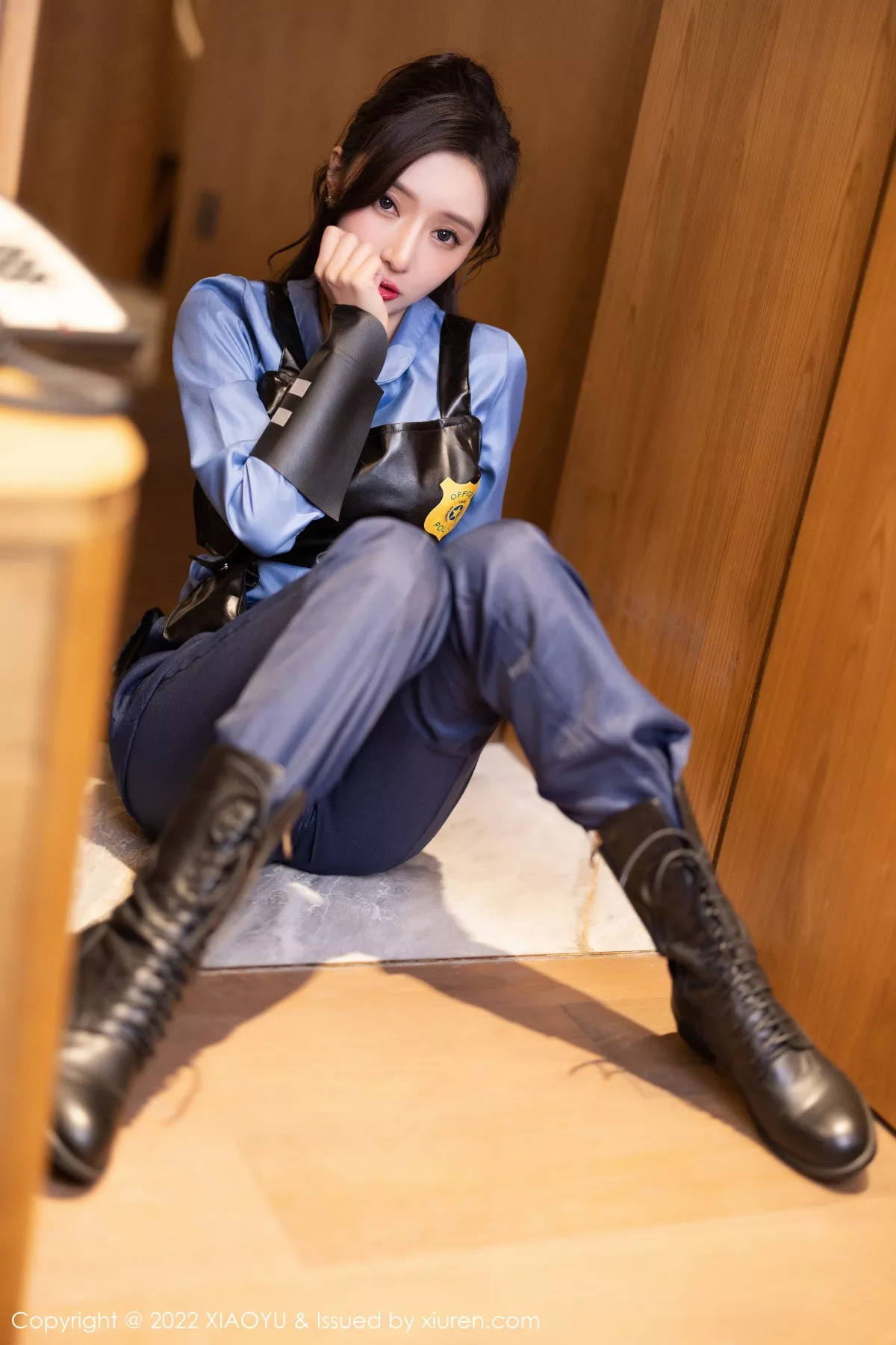 Xgyw.Org_[XiaoYu画语界]Vol.929_女神王馨瑶yanni脱蓝色女警官制服露黑色蕾丝内衣完美诱惑写真80P