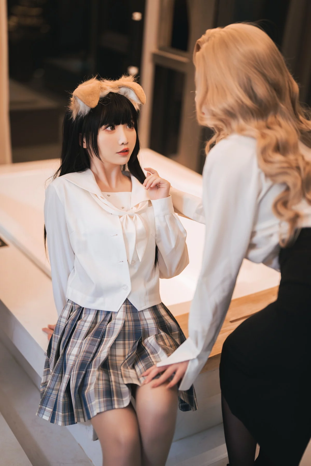 Xgyw.Org_网络美女rioko凉凉子&面饼仙儿女总裁主题性感黑色内衣配黑丝袜迷人诱惑写真80P