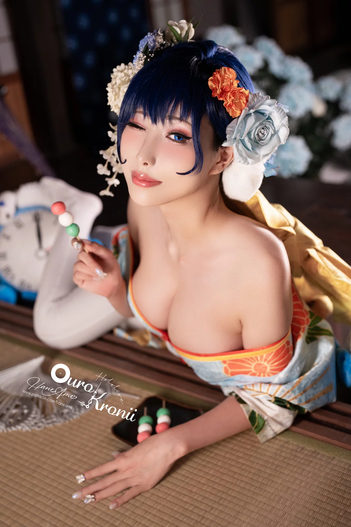 Xgyw.Org_Coser美女雨波_HaneAme-Hololive Kronii主题性感低胸服饰秀完美身材诱惑写真54P