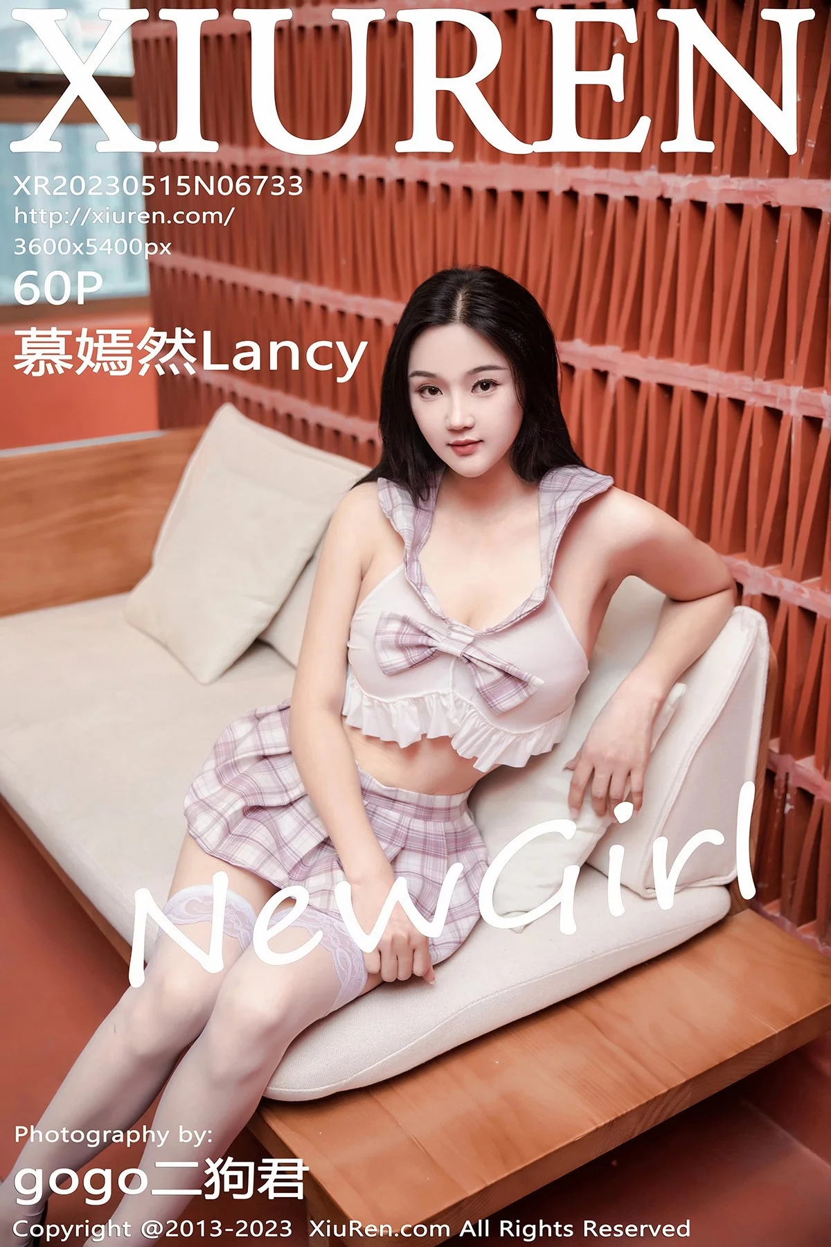 Xgyw.Org_XiuRen第6733期_新人模特慕嫣然Lancy性感浅粉色短裙套装配白丝袜完美诱惑写真60P