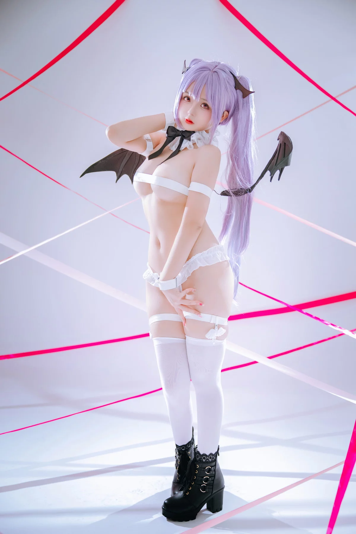Xgyw.Org_Cosplay美女日奈娇伊芙夏娃主题恶魔装扮性感白色情趣服饰秀丰满身材诱惑写真92P