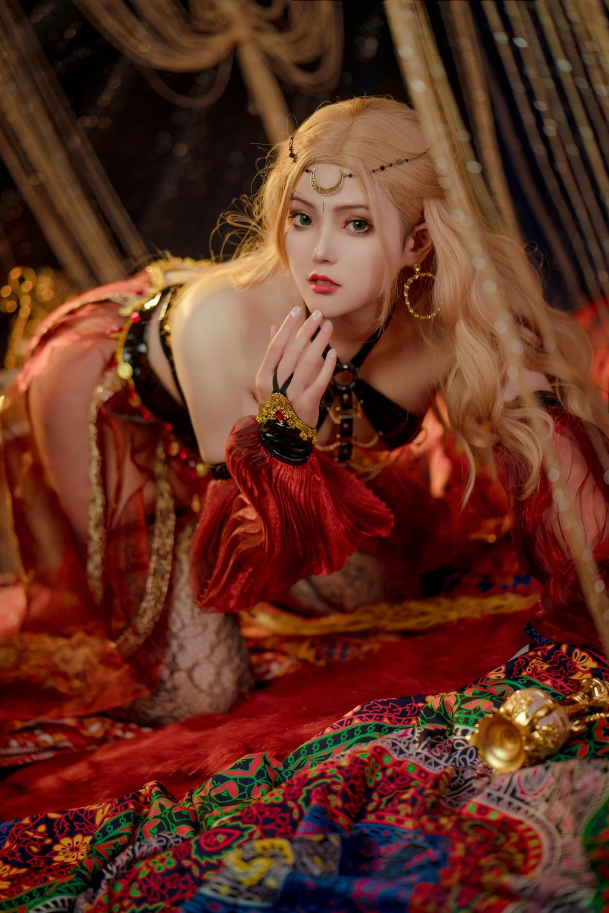 Xgyw.Org_网络美女Natsuko夏夏子舞娘主题异域风情舞娘性感黑色内衣配黑网袜诱惑写真40P