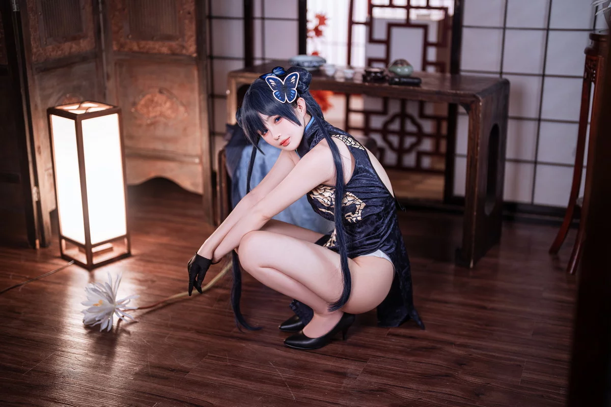 Xgyw.Org_网络美女桜井宁宁失眠冲剂妃咲主题性感黑色高开旗袍秀翘臀美腿迷人诱惑写真40P