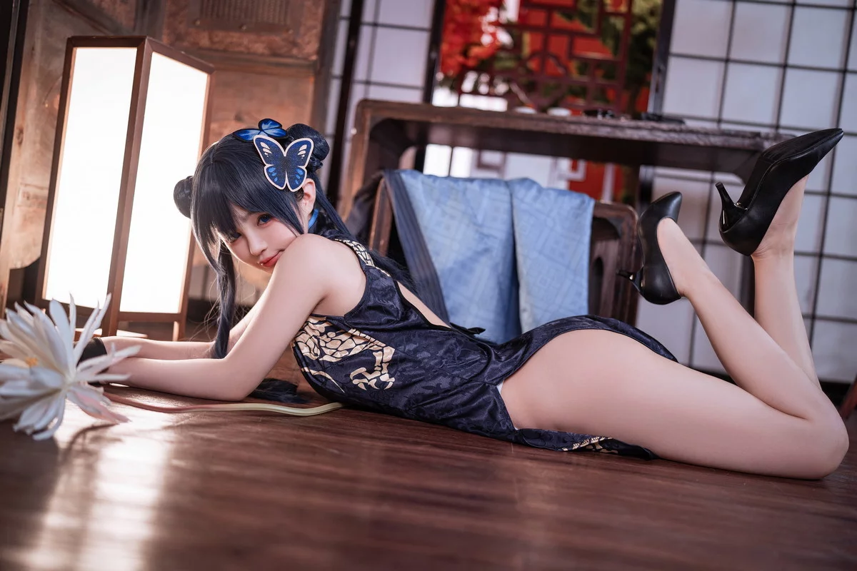 Xgyw.Org_网络美女桜井宁宁失眠冲剂妃咲主题性感黑色高开旗袍秀翘臀美腿迷人诱惑写真40P
