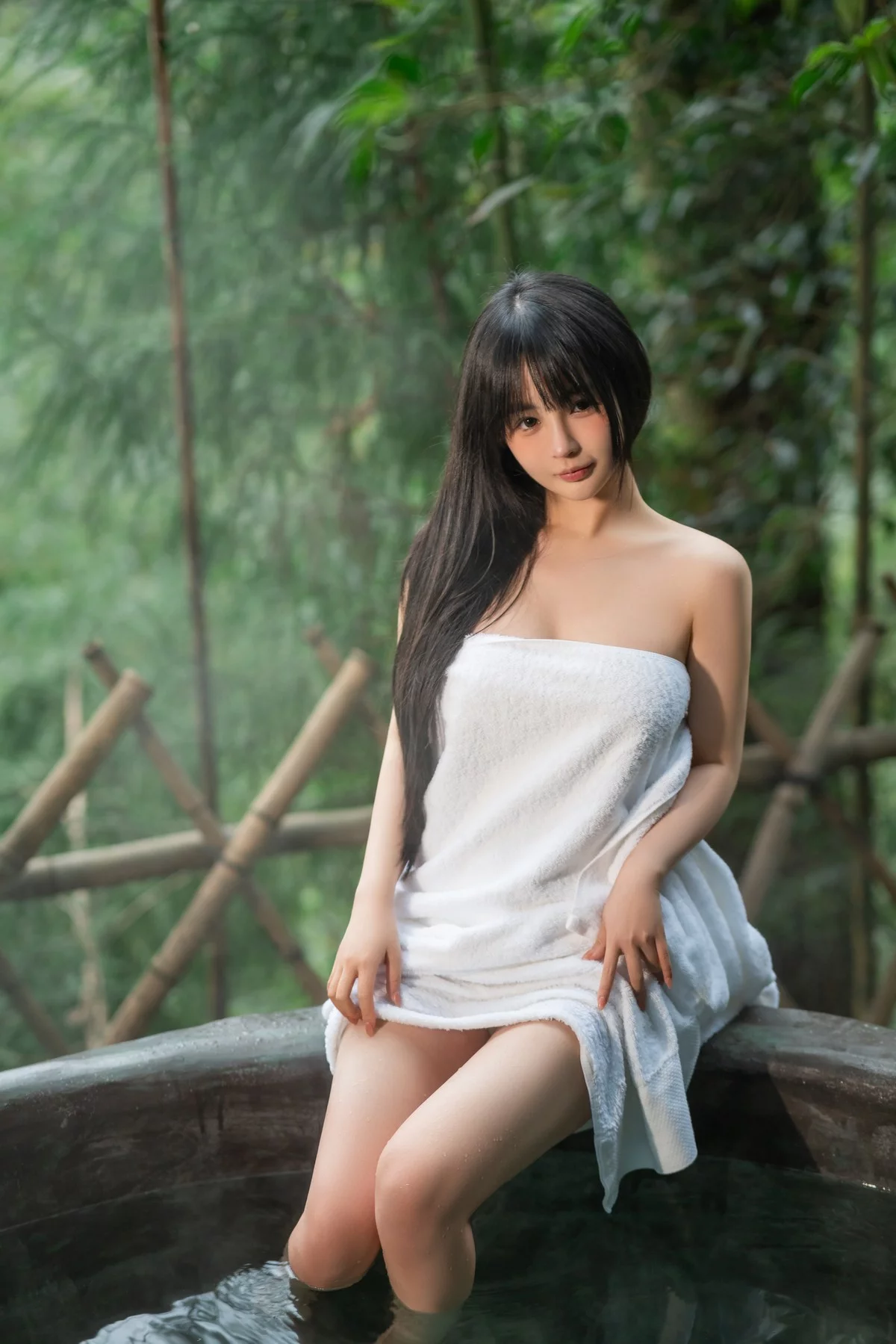Xgyw.Org_网络美女桜井宁宁温泉主题户外温泉性感白色浴巾裹身露豪乳遮点极致诱惑写真60P