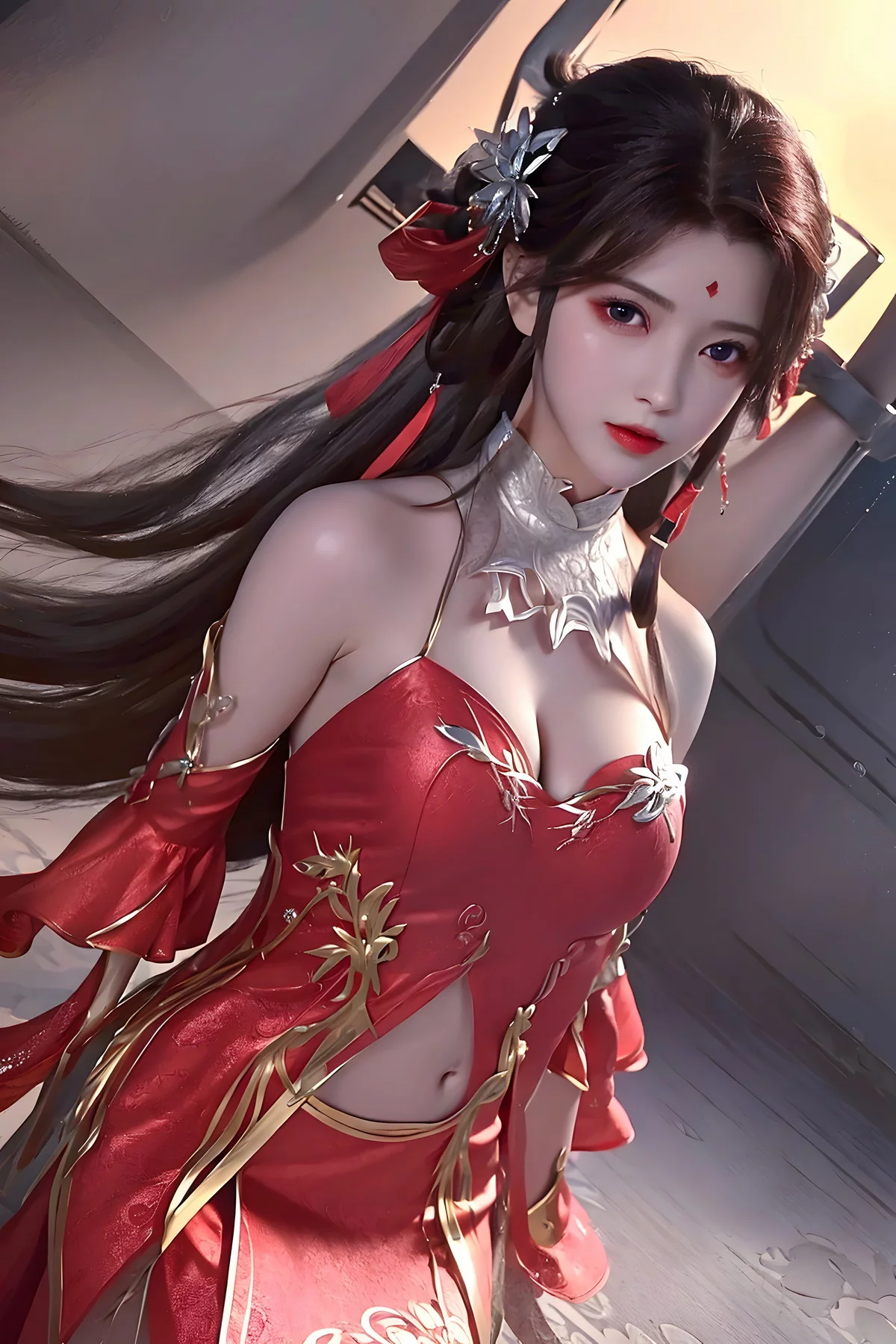 Xgyw.Org_AI美图039期火灵儿主题性感开胸连衣短裙美女完美写真及下载91P