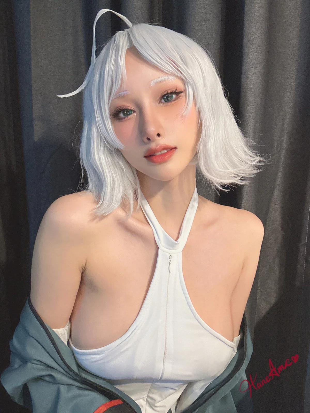 Xgyw.Org_Coser美女雨波_HaneAme水星的魔女主题性感白色连体内衣秀丰满身材诱惑写真39P