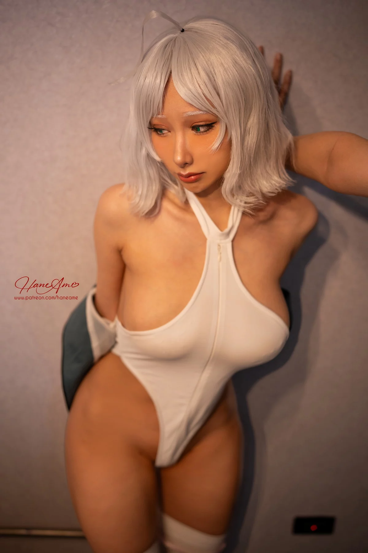 Xgyw.Org_Coser美女雨波_HaneAme水星的魔女主题性感白色连体内衣秀丰满身材诱惑写真39P