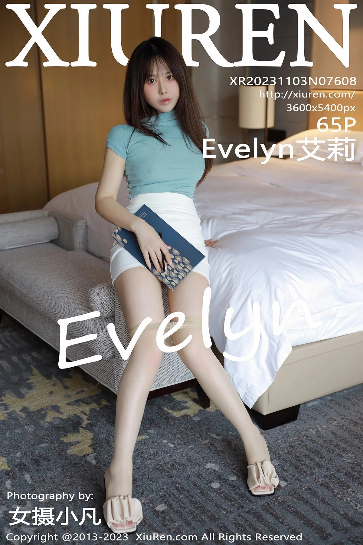 Xgyw.Org_XiuRen第7608期_女神Evelyn艾莉蓝色上衣配白短裙露超薄肉丝秀翘臀惹火诱惑写真65P