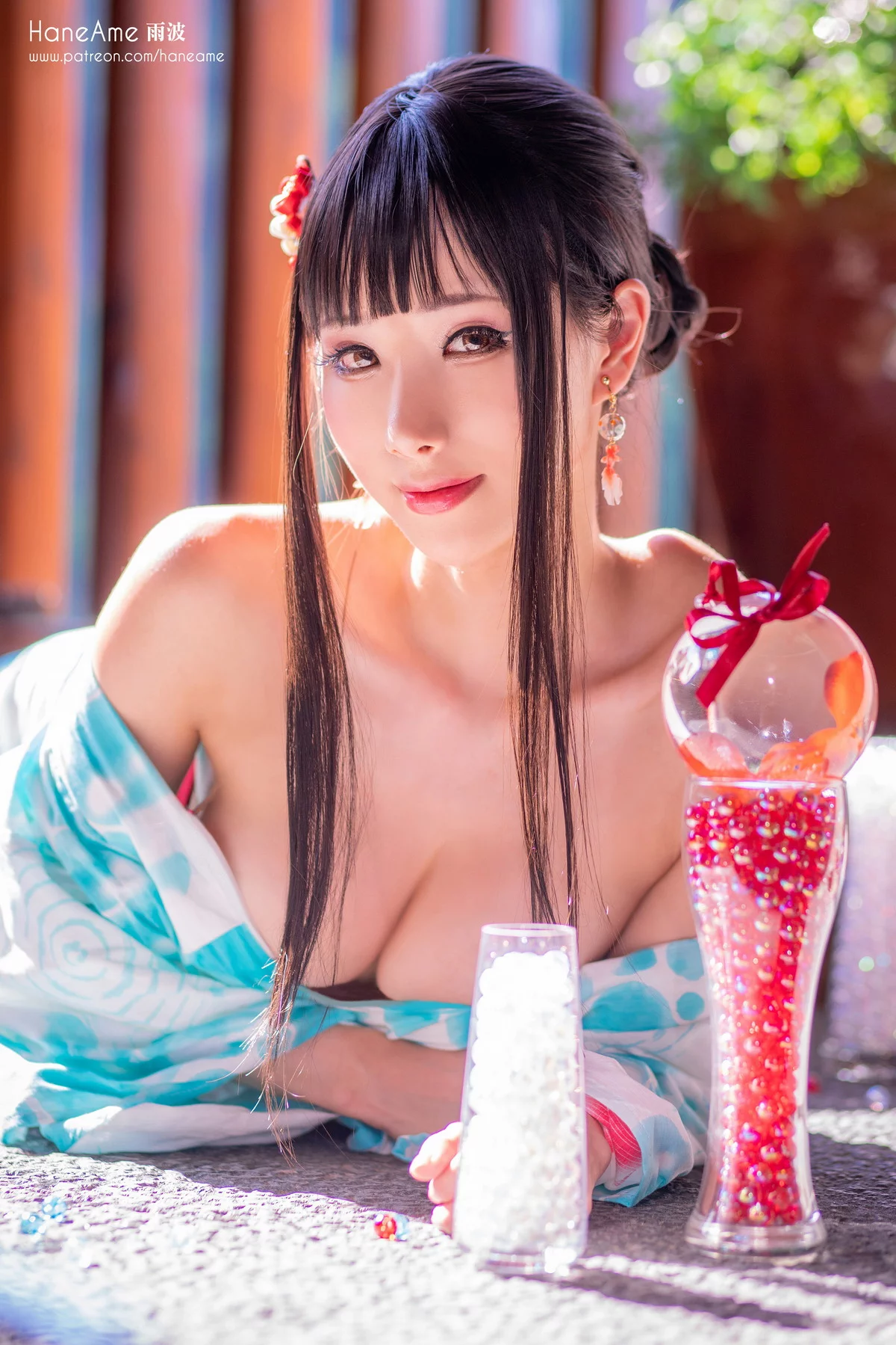 Xgyw.Org_Coser美女雨波_HaneAme温泉主题脱日系和服露性感花色内衣秀丰满身材诱惑写真100P