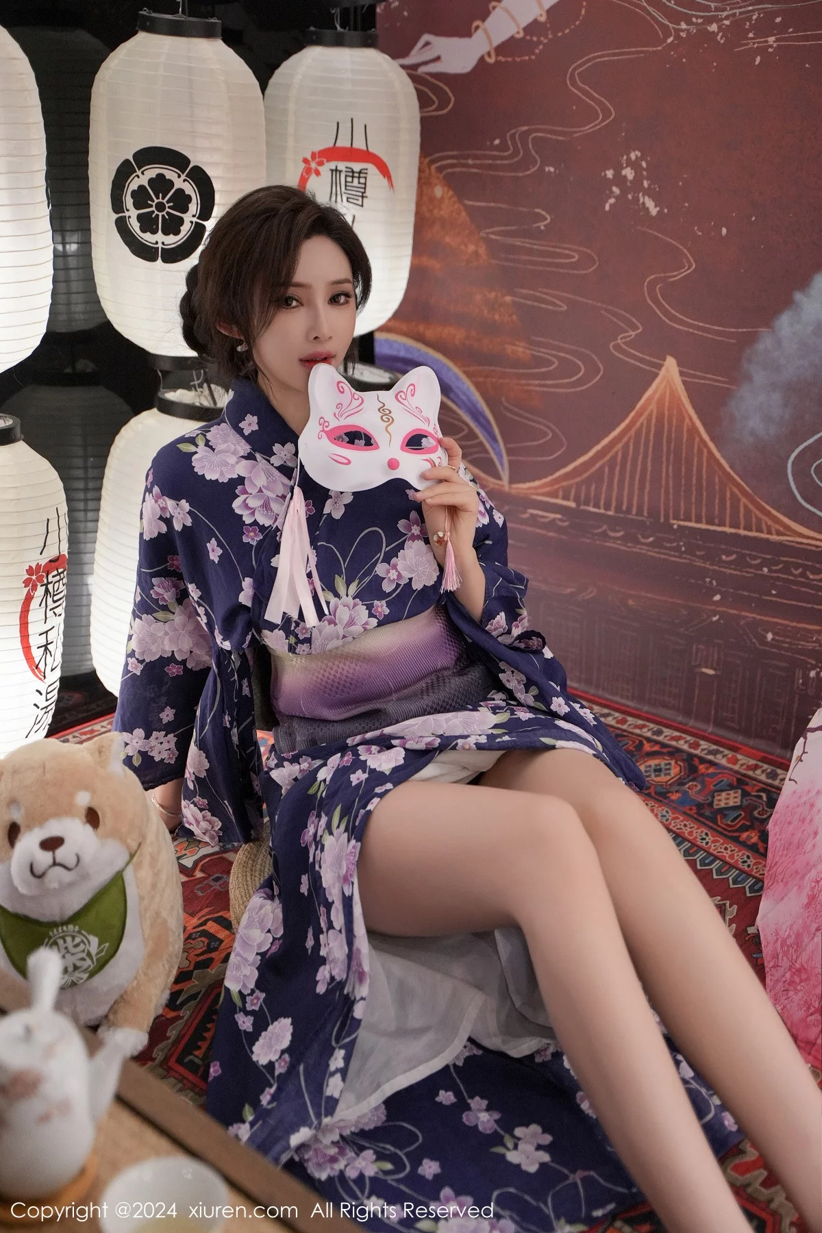Xgyw.Org_XiuRen第7975期_女神Carol周妍希深蓝色日式和服配超薄肉丝秀丰满身材诱惑写真70P
