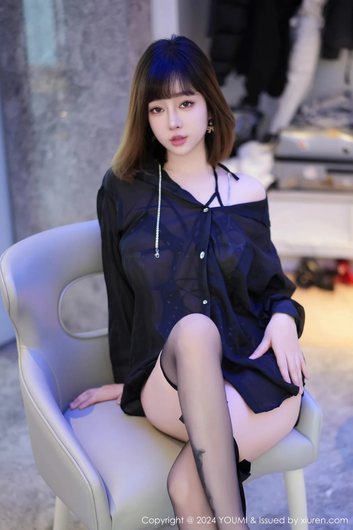 Xgyw.Org_[YouMi尤蜜荟]Vol.1030_女神王雨纯性感黑色轻透上衣露黑色情趣服饰秀惹火身材诱惑写真88P