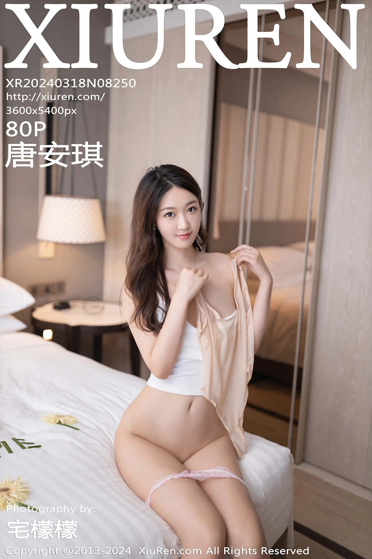 Xgyw.Org_XiuRen第8250期_模特唐安琪性感白色上衣配牛仔裤半脱秀曼妙身姿迷人诱惑写真80P