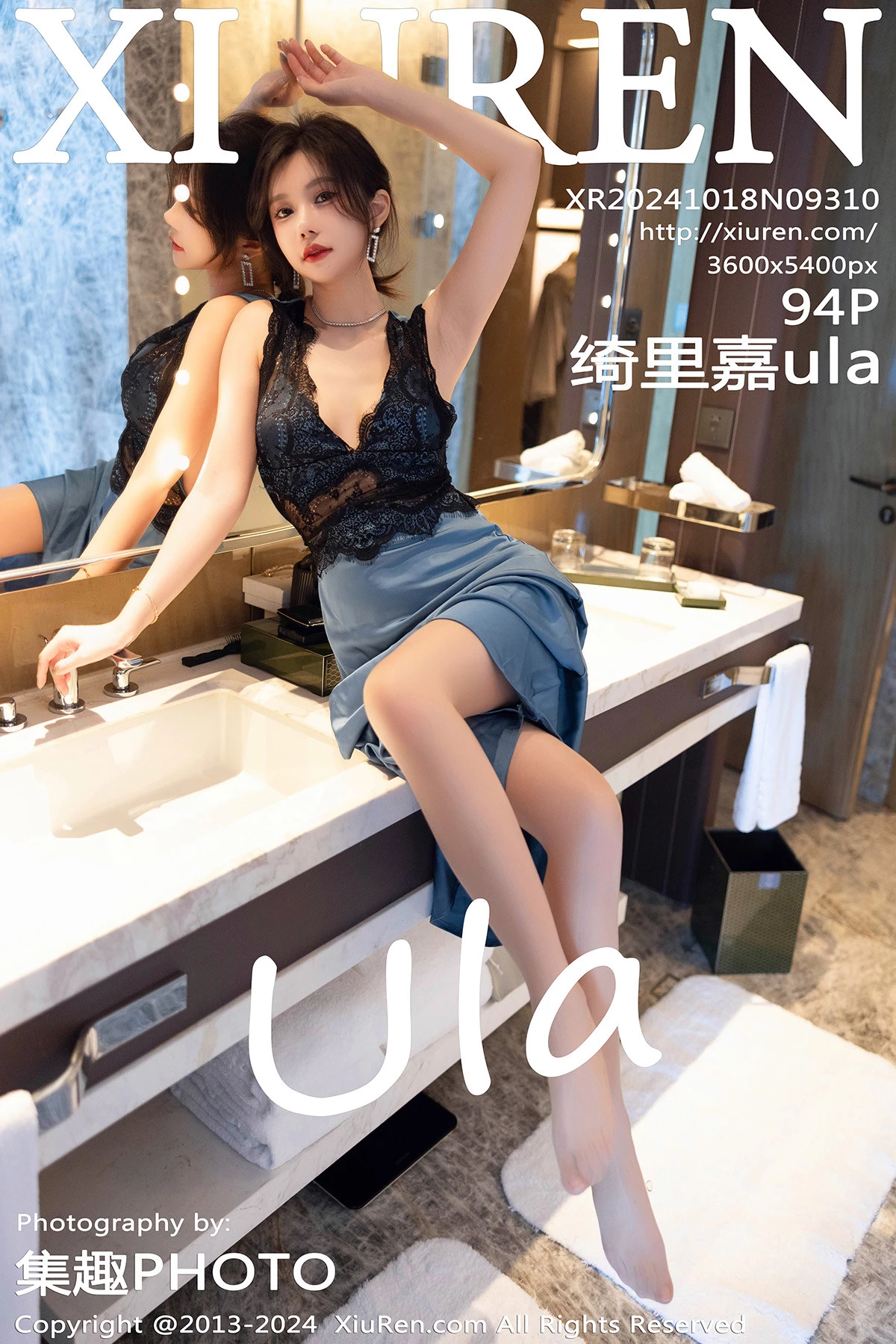 Xgyw.Org_XiuRen第9310期_女神绮里嘉ula性感黑色蕾丝内衣配肉色丝袜秀完美身材诱惑写真94P