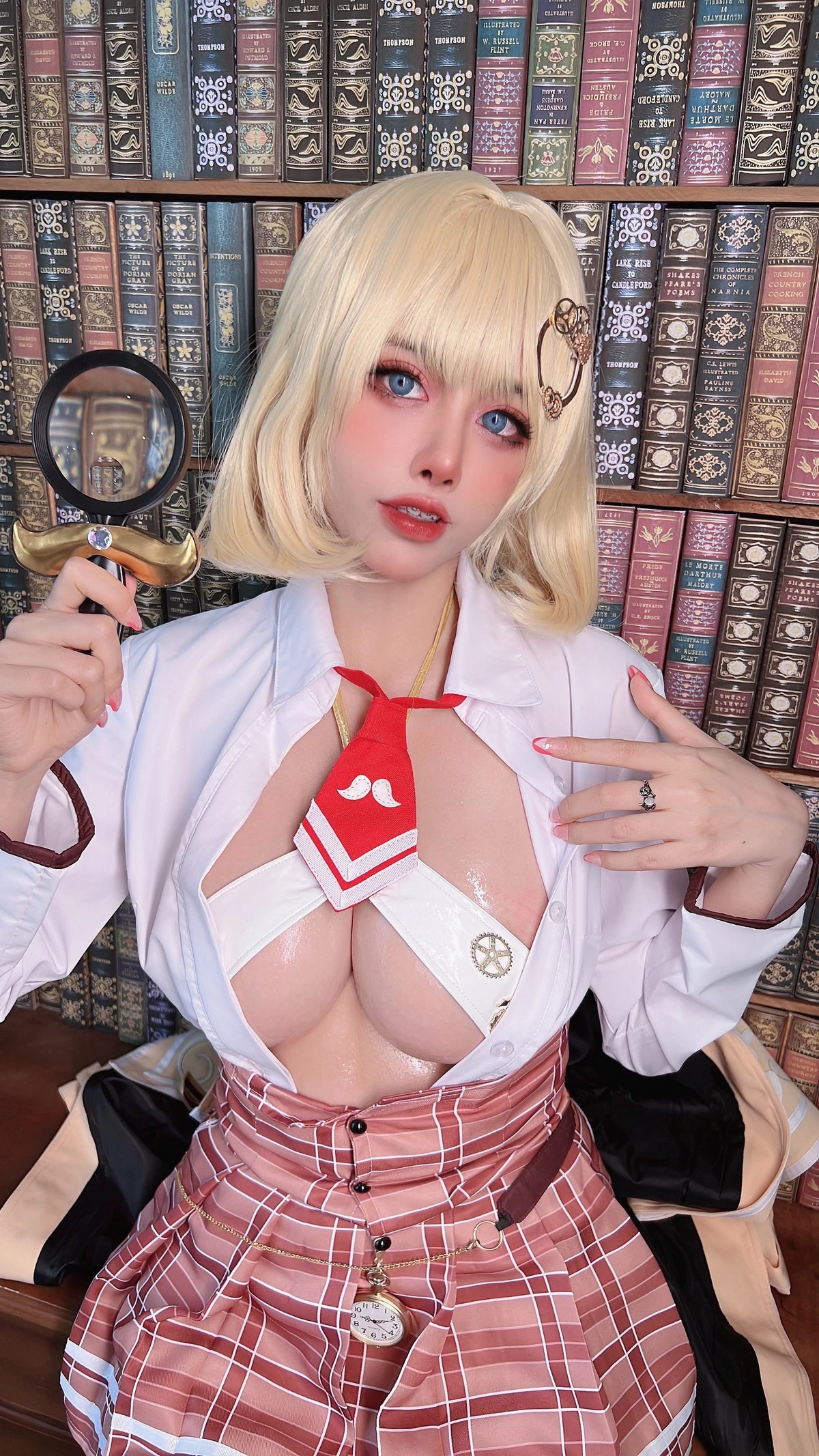 Xgyw.Org_日本性感萝莉Byoru-Amelia Watson Hololive主题性感白色连体内衣配黑丝袜秀丰腴身材诱惑写真59P