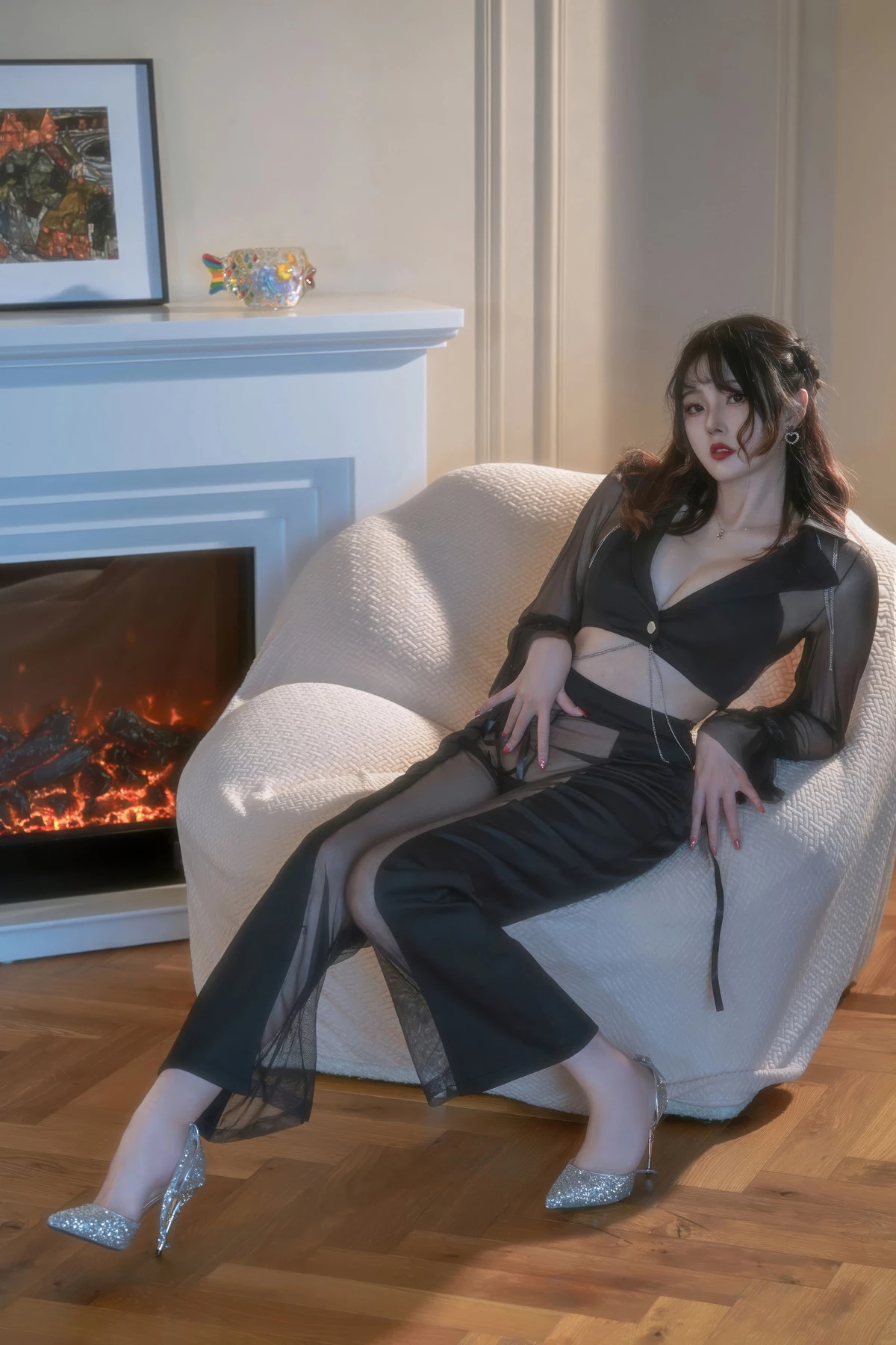 Xgyw.Org_网络美女Natsuko夏夏子朦胧OL主题性感黑色轻透套装露黑色内衣秀完美身材诱惑写真53P