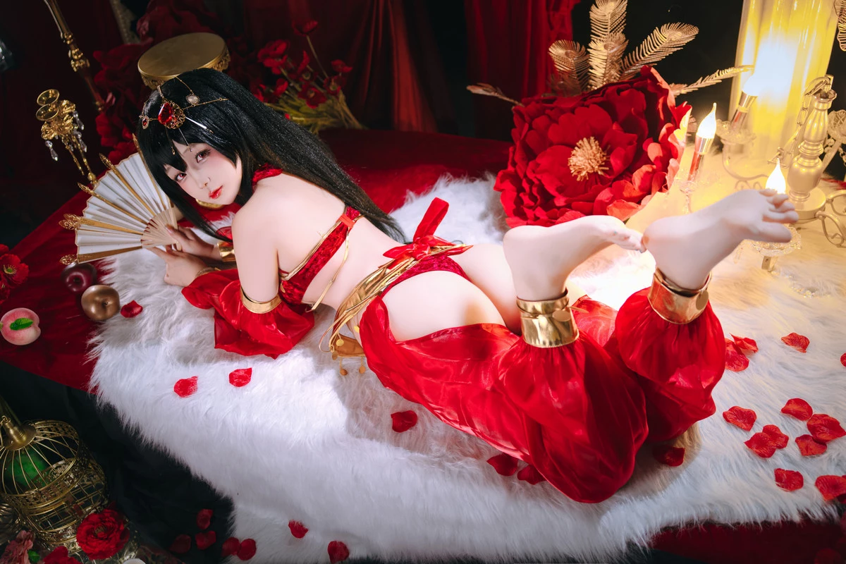 Xgyw.Org_Cosplay美女日奈娇大凤舞姬主题性感红色旗袍服饰露红色内衣秀翘臀美腿诱惑写真97P