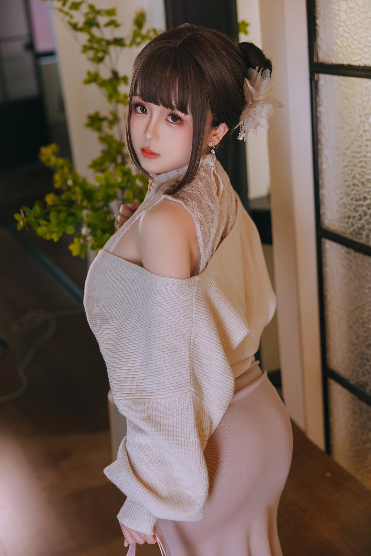 Xgyw.Org_Cosplay美女日奈娇下属的太太主题私房性感粉色蕾丝内衣情趣捆绑秀惹火身材诱惑写真159P