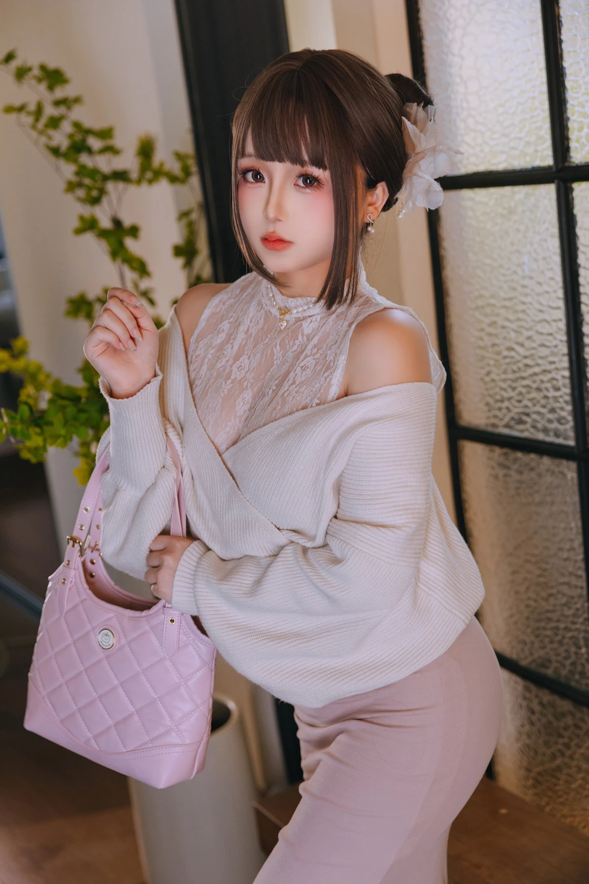 Xgyw.Org_Cosplay美女日奈娇下属的太太主题私房性感粉色蕾丝内衣情趣捆绑秀惹火身材诱惑写真159P