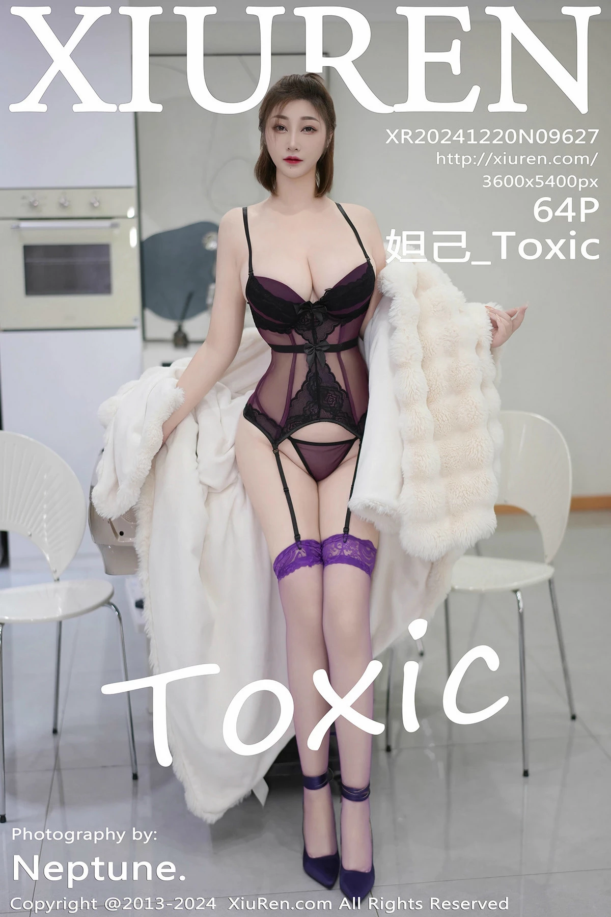 Xgyw.Org_XiuRen第9627期_女神妲己_Toxic性感紫色情趣服饰配紫丝吊袜秀丰腴美臀诱惑写真64P