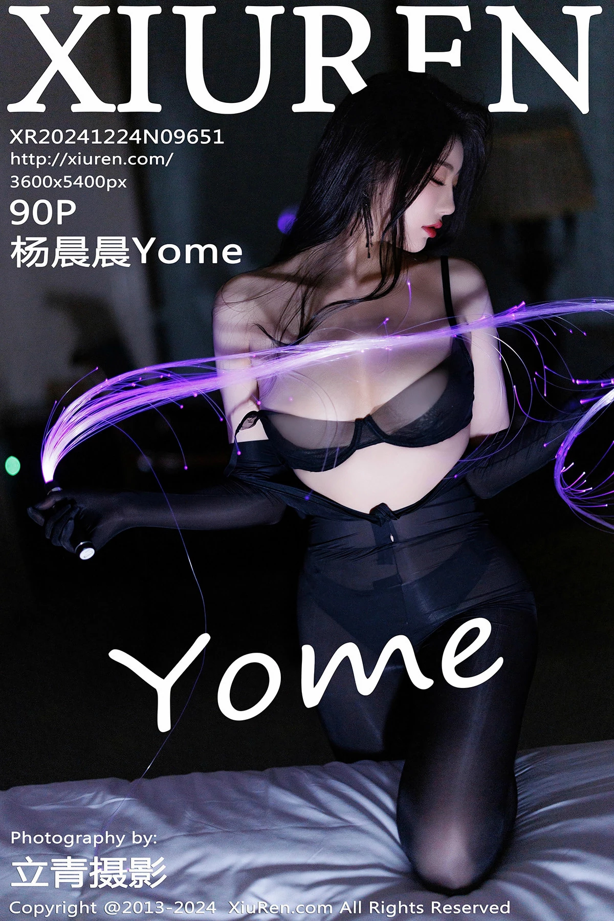 Xgyw.Org_XiuRen第9651期_女神杨晨晨Yome性感连体黑丝露黑色蕾丝内衣秀丰腴身材诱惑写真90P