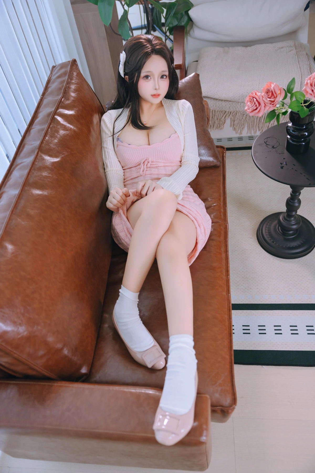Xgyw.Org_Cosplay美女日奈娇钢琴老师主题性感粉色连衣长裙露情趣内衣秀惹火身材诱惑写真180P