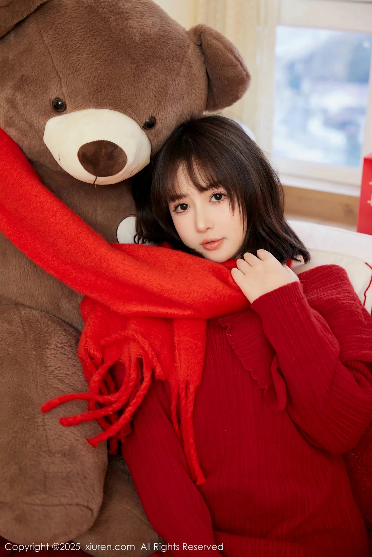 Xgyw.Org_XiuRen第9818期_模特养乐多Doll新年主题性感喜庆红色内衣秀完美身材诱惑写真66P