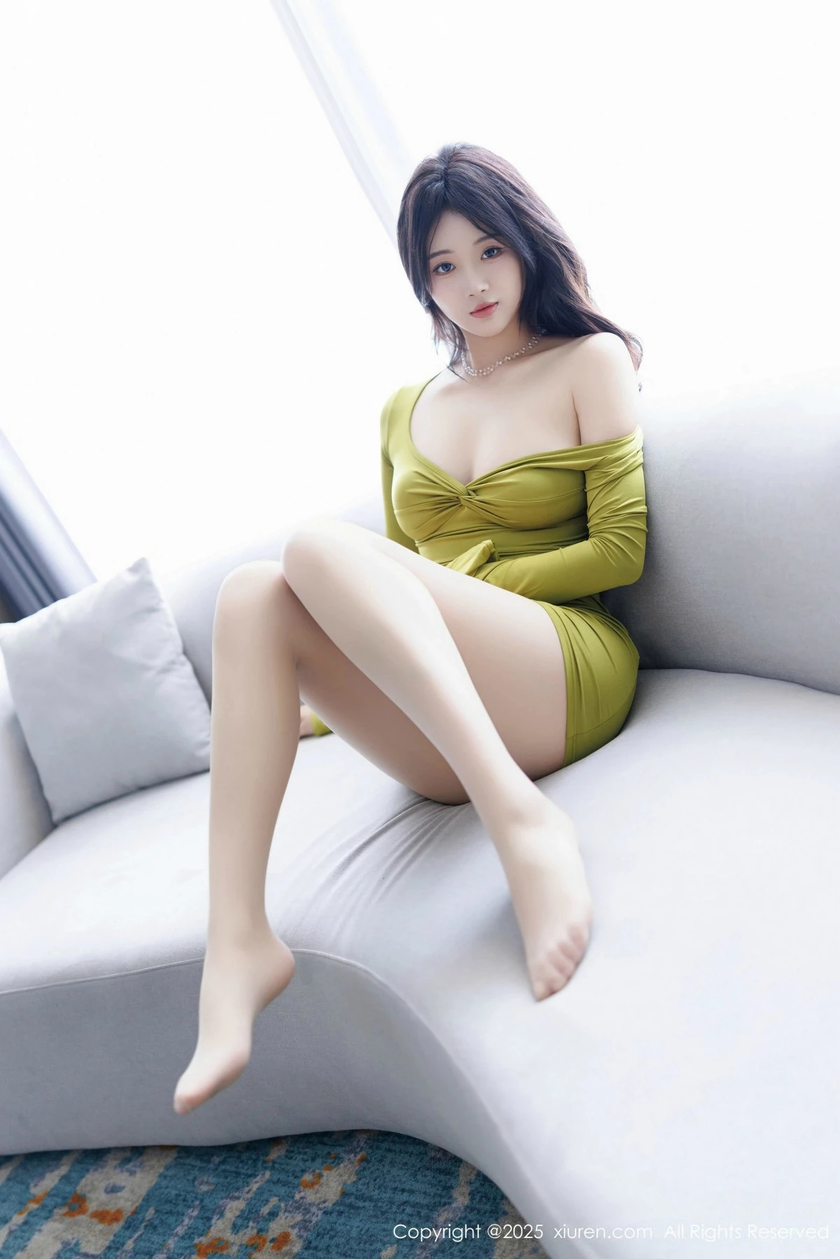 Xgyw.Org_XiuRen第9849_模特南乔性感浅绿连衣短裙露浅绿内衣配白丝袜秀白嫩肌肤诱惑写真91P